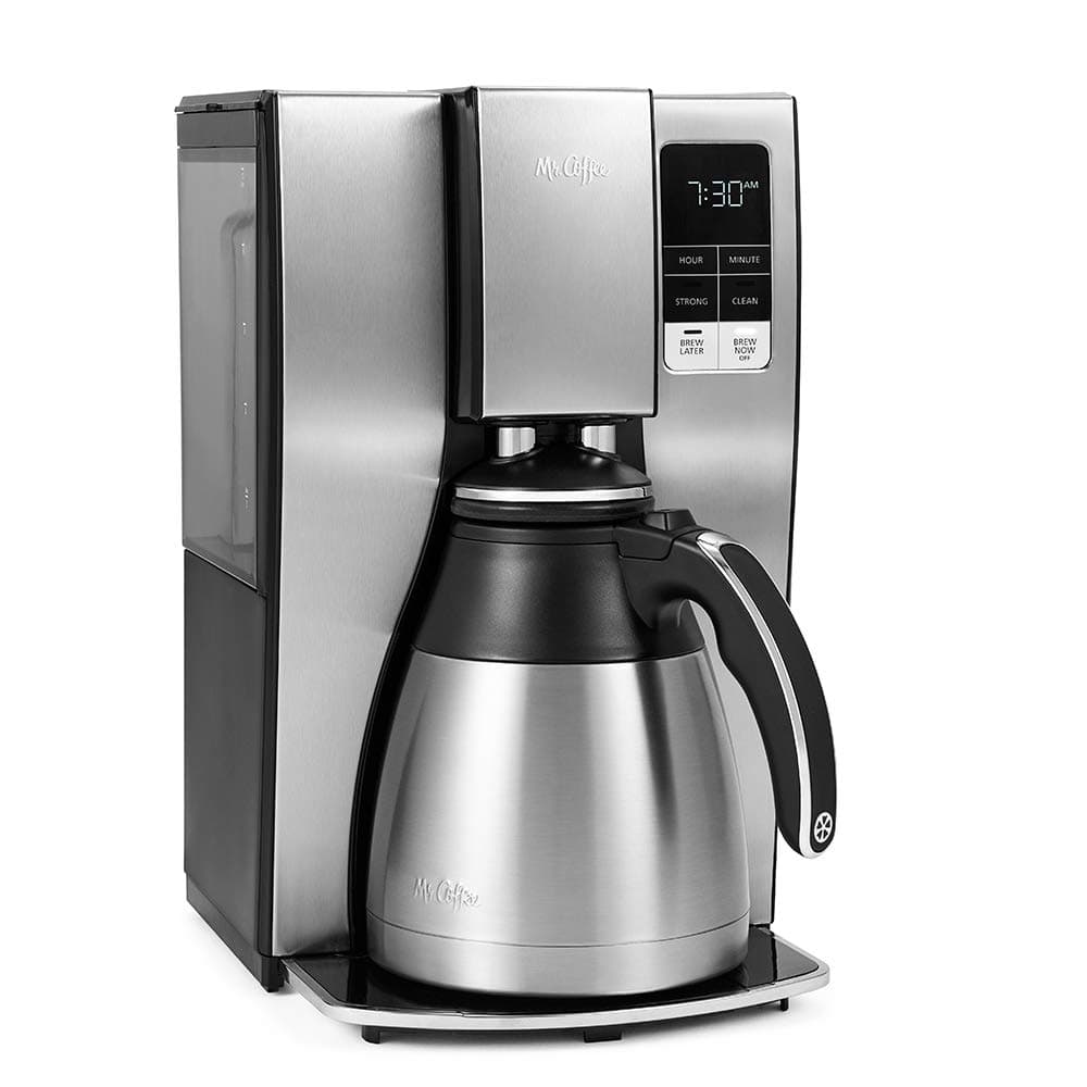 10-Cup Programmable Coffee Maker, Insulated Thermal Carafe, Brew Strength Selection, Brew Now or Later, Stainless Steel