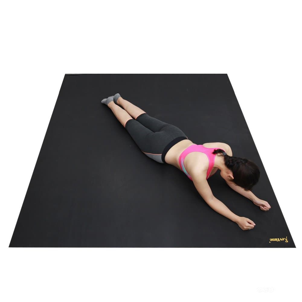 Extra Large Exercise Mat 8 x 6 Feet (96"x 72") Very Durable for Home, Black