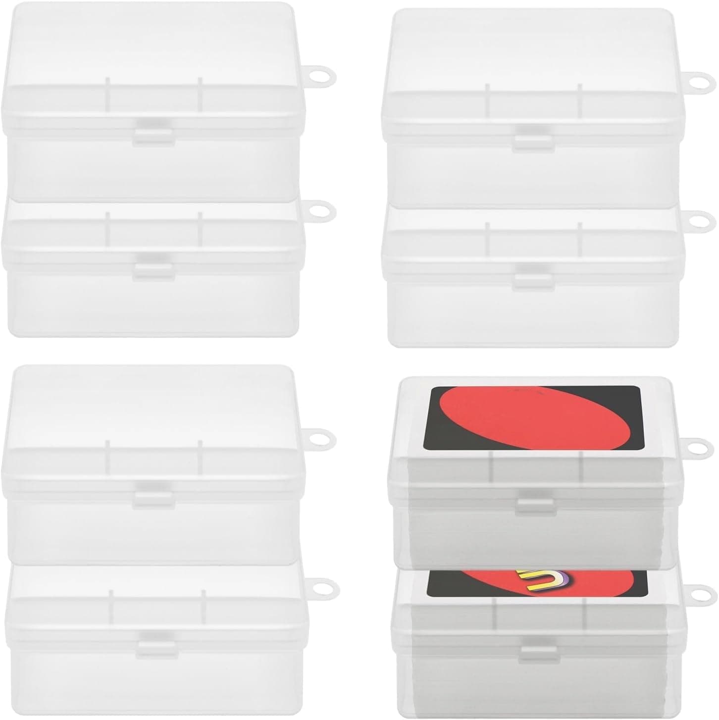 UNO Card Case Holder Designed for Mattel UNO Card Game, Holds 112 Pcs UNO Card Deck for Classic/Dare/Flip/DOS/Flex Deck, and so on, Plastic Playing Card Case Box Storage (NO Cards)