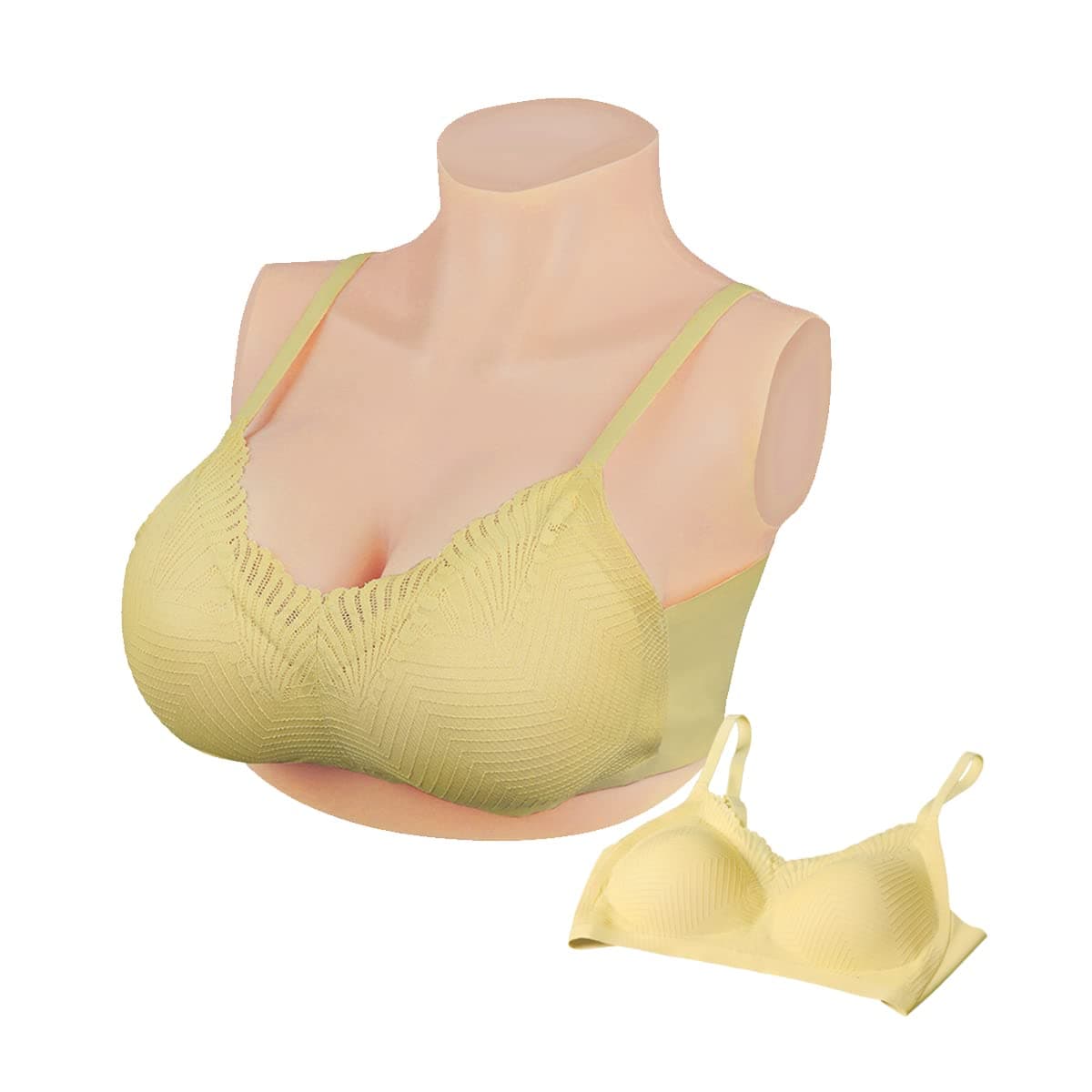 Peikey Breastplate Silicone Breast Forms with Bra B-G CUP Breast Plates for Crossdressers Drag Queen Mastectomy Silicone