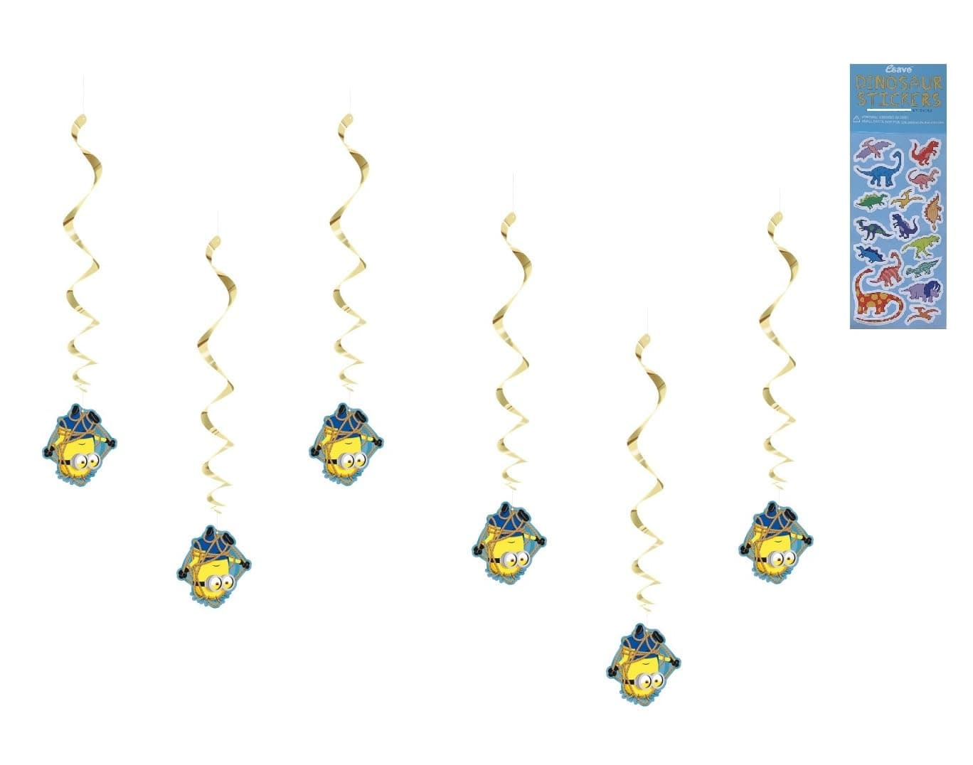 Unique Despicable Me Birthday Party Supplies Bundle Pack Includes Hanging Swirls Decorations - 6 Count