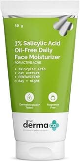 1% Salicylic Acid Oil-Free Face Moisturizer for Active Acne | With Oat Extract & Pentavitin | Lightweight, Non-Greasy, Hydrating Formula | For Oily & Acne-Prone Skin – 50g