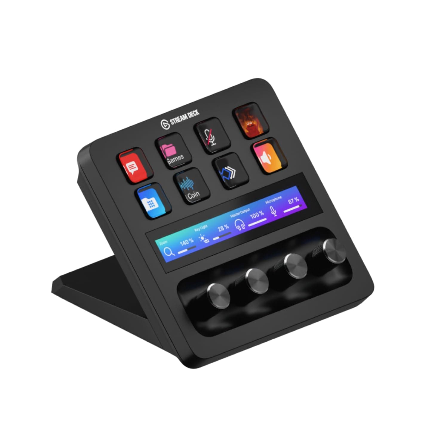 Stream Deck +, Audio Mixer, Production Console and Studio Controller for Content Creators, Streaming, Gaming, with customizable touch strip dials and LCD keys, works with Mac and PC