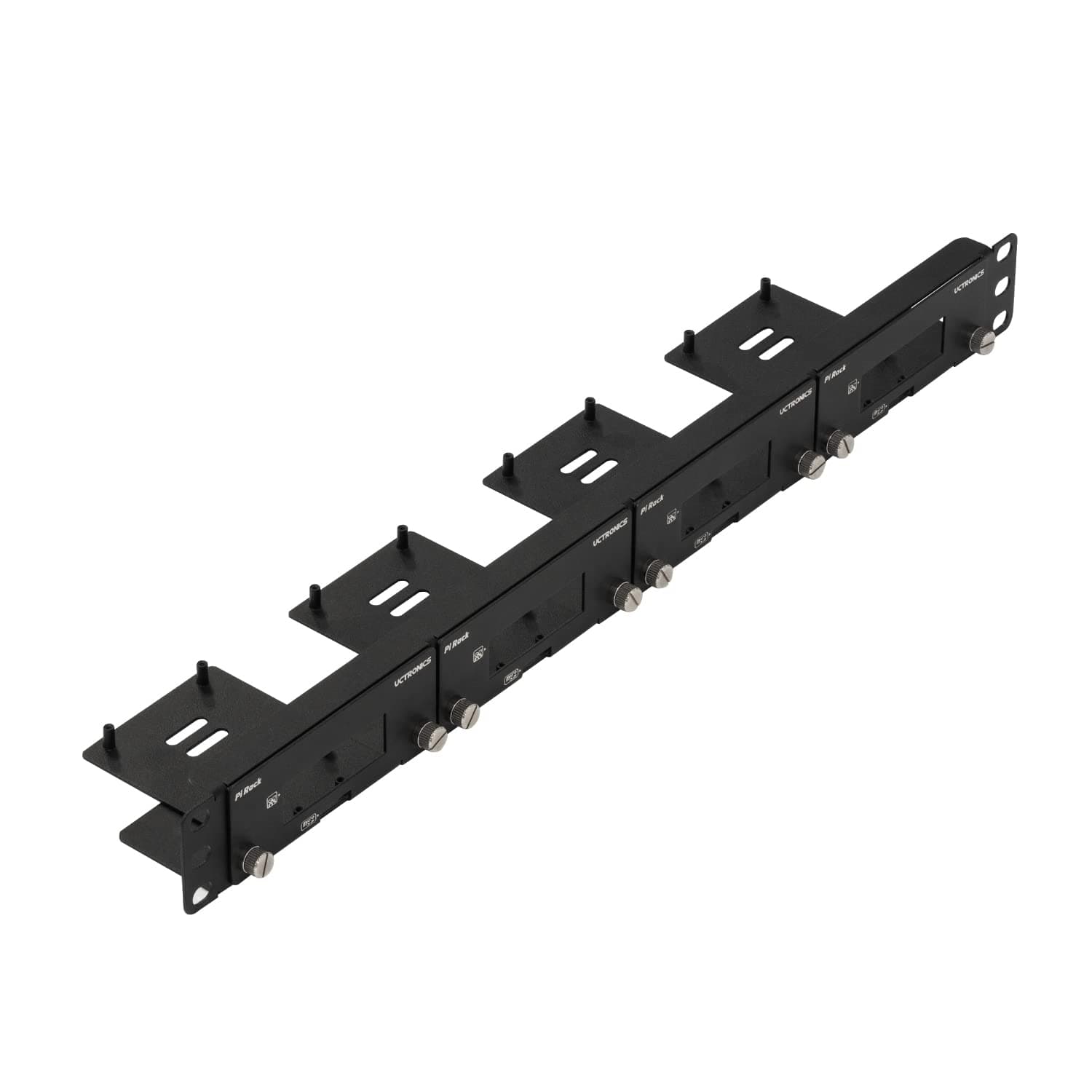 U6195 Front Removable Raspberry Pi 1U Rack Mount, with 4 Mounting Brackets for Raspberry Pi 4B, 3B+/3B, and Other B Models