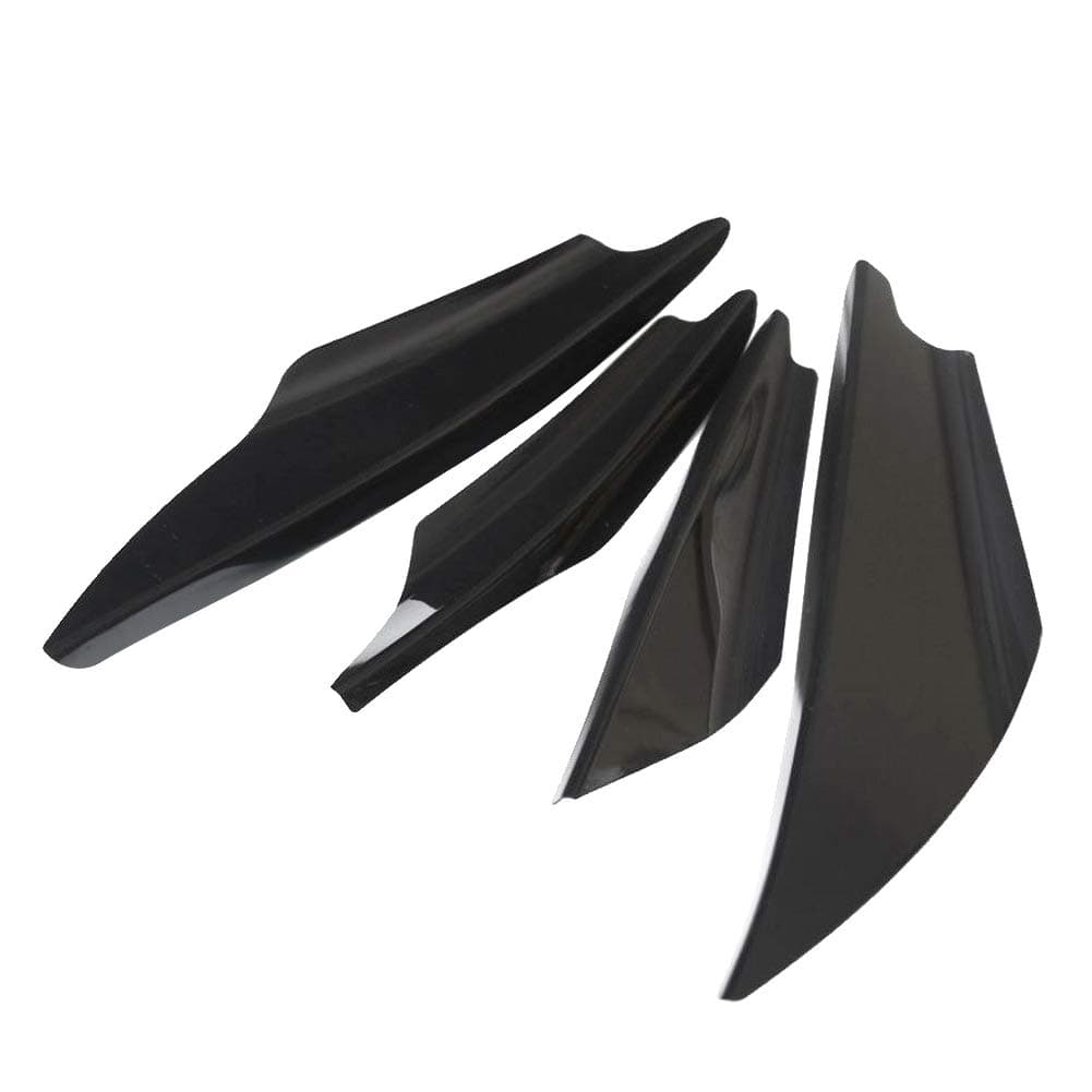 GreceYou 4pcs Black Front Bumper Canards Splitter Body Diffuser Fins Body Spoiler Canard Universal Fit for Any Car