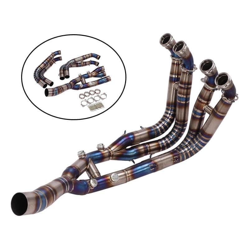 Exhaust System Slip On Motorcycle Headers Pipe Front Connector Tube For B&MW S1000RR 2019-2024 S1000R 2021-2024 Motorcycle Accessories(Titanium alloy 2)