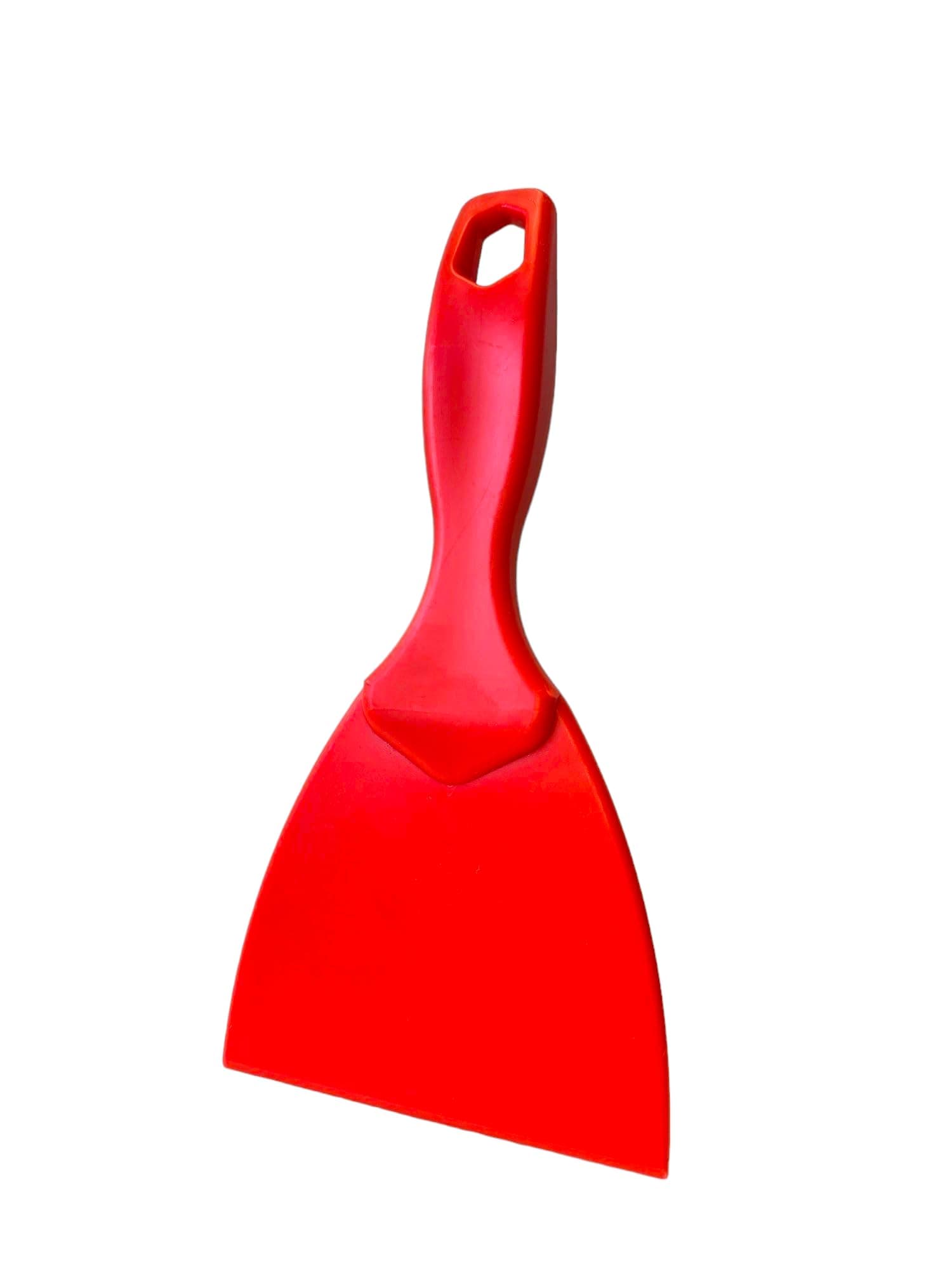 Deckmann Dough Spatula, Rigid 10 cm, Dough Cutter, Dough Spatula, Kitchen Spatula, Dough Scraper for Pizza, Bread and Dough (Red)