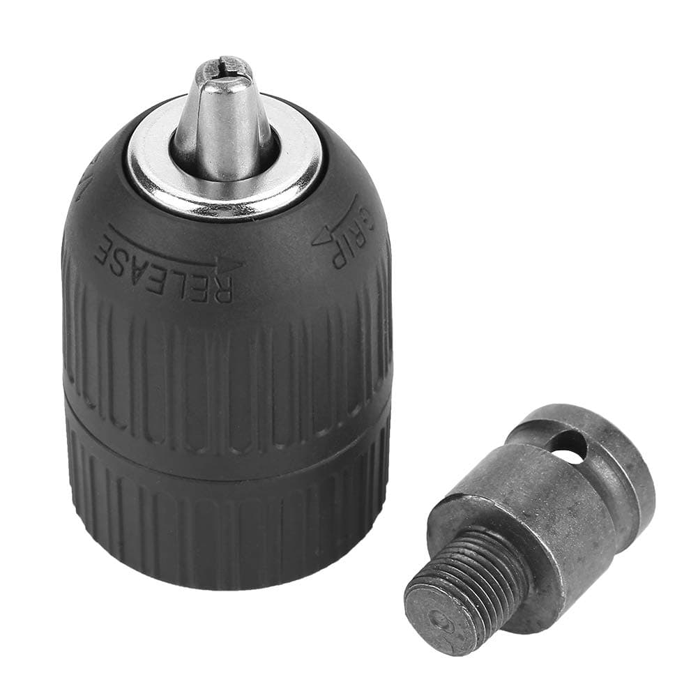 Drill Chuck, 2-13mm 1/2"-20UNF Keyless Drill Chuck Collet Chuck with 1/2” Chuck Adaptor for Impact Wrench Conversion