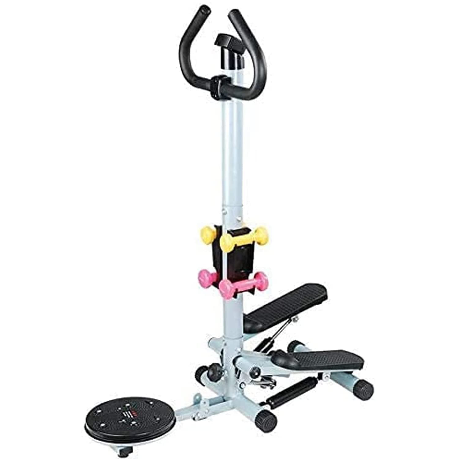 X MAXSTRENGTH 3 in1 Multi Function Stepper with Twister, Handle and Dumbbell Stepper for Exercise, Adjustable Folding Workout Machine for Home or Gym with Waist Twister Digital Monitor Handle