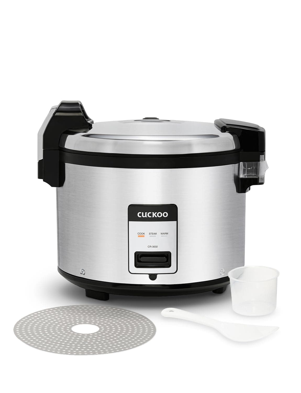 CR-3032 30-Cup (Uncooked) / 60-Cup (Cooked) Large Capacity Commercial Rice Cooker & Warmer with Nonstick Inner Pot, Switch Press (Silver/Black)
