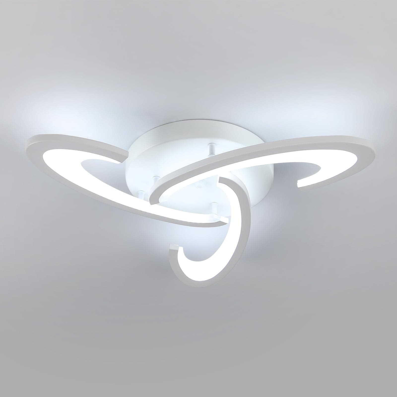 LED Ceiling Lights, 36W 3240LM Ceiling Lighting Modern, White Semi Flush Mount Ceiling Light Fittings, 6500K Cool White Acrylic Ceiling Lights for Living Room Bedroom Kitchen Hallway