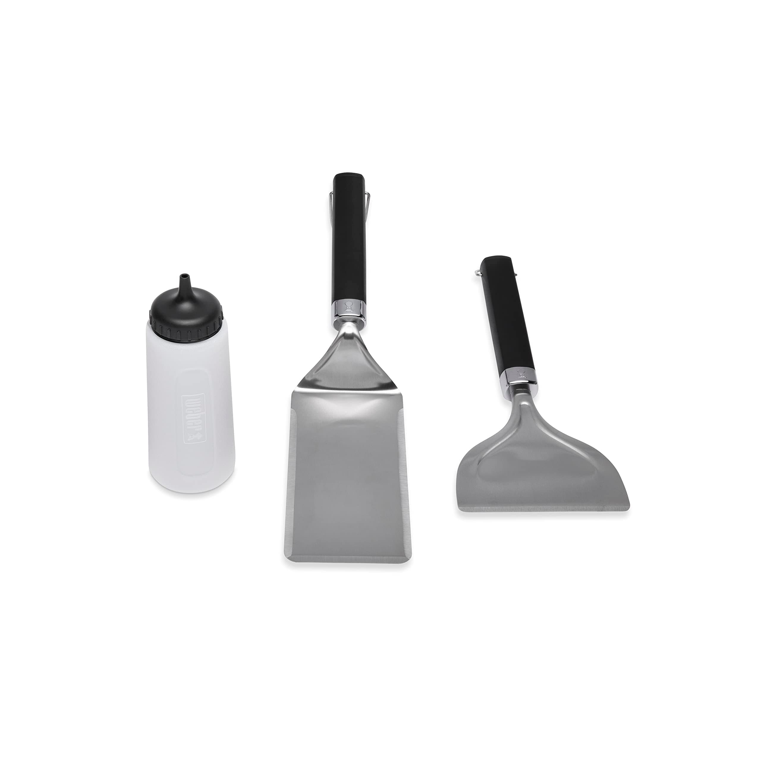 Griddle Starter 3‑Piece Tool Set – Stainless Steel Spatula, Scraper & Squeeze Bottle for Griddle Cooking, Pancakes, Smash Burgers & Outdoor Flat‑Top Grilling