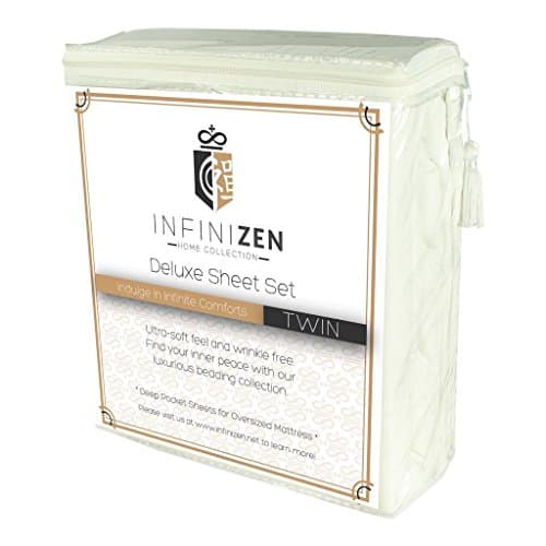 Infinizen - Deluxe Bed Sheet Set, Deep Pocket, White, Twin