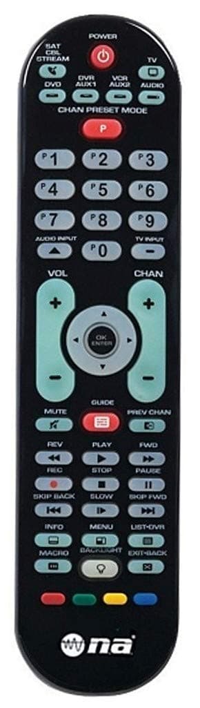 Universal TV Remote Control Smart 6 Function Device Controls 350+ Brands Sound Bar Streaming Back Lit Easy to Program