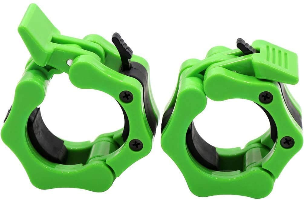 Barbell Clamps 2 inch, Heavy Duty Exercise Collars 2" Quick Release Pair of Locking Pro Olympic Weight Bar Plate Locks Collar Clips for Workout Weightlifting Fitness Training (Green£©
