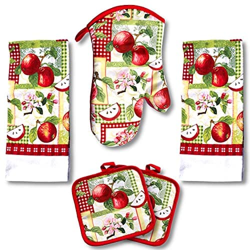 American Mills Apple Kitchen Decor 5 Piece Linen Set