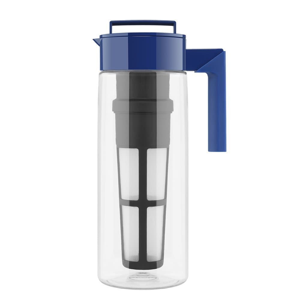 Flash Chill Iced Tea Maker - Versatile Tea Brewer for Loose/Bagged Tea - Patented Flash Chill Tech Hot/Cold Use BPA-Free Tritan Dishwasher Safe - Airtight Lid Made in USA - 2 Quart/Blueberry