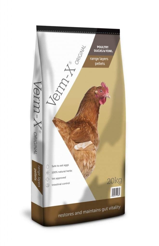 Copdock Mill Range Layers Pellets with Verm-X Chicken Feed 20kg - Premium Quality Complete Feed for Poultry - 100% Natural Mix to Aid Digestion and Protect Against Intestinal Problems