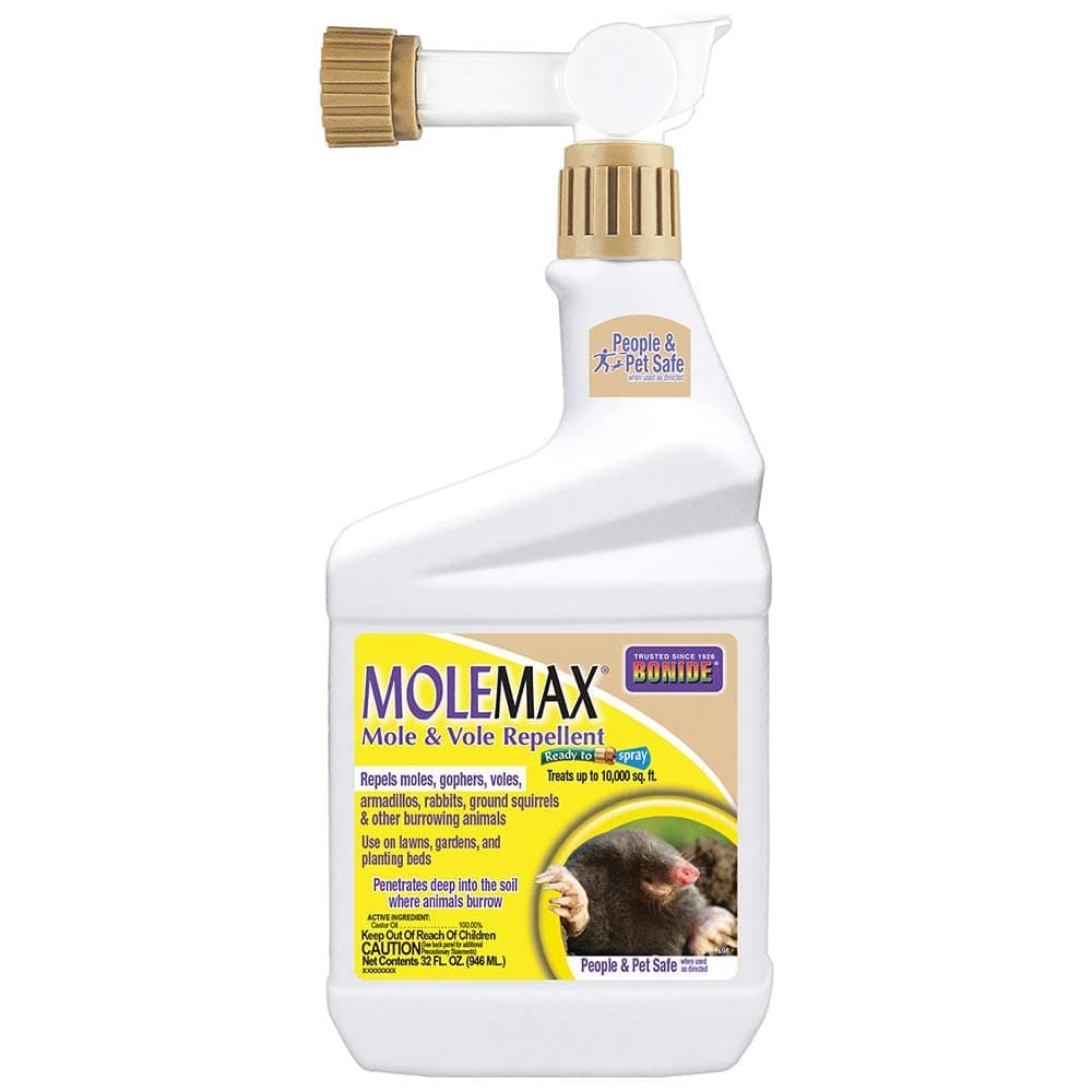 MOLEMAX Mole & Vole Repellent, 32 oz Ready-to-Spray Animal Repellent for Gardens, People and Pet Safe
