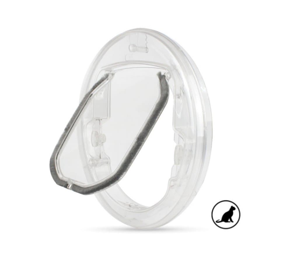 Hrtc Pet Door Cat Flap Window Magnetic Automatic Lockable pet flap with fluff design for cats & small dog door 4 way lock (round)