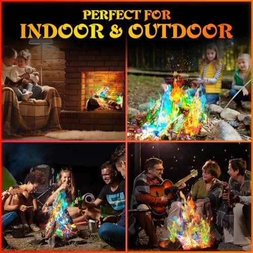 MEKER Fire Color Changing Packets - Fire Pit, Campfires, Outdoor Fireplaces, Bonfire - Fire Color - Perfect Fire Camping Accessories for Kids & Adults (12 Pack)