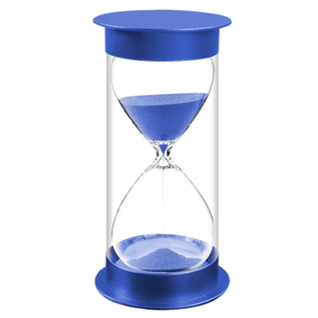 AblueA Sand Timer with Protective Covering, 20 Minutes Plastic Sand Clock Timing Hourglass (Blue Caps and Blue Sand)