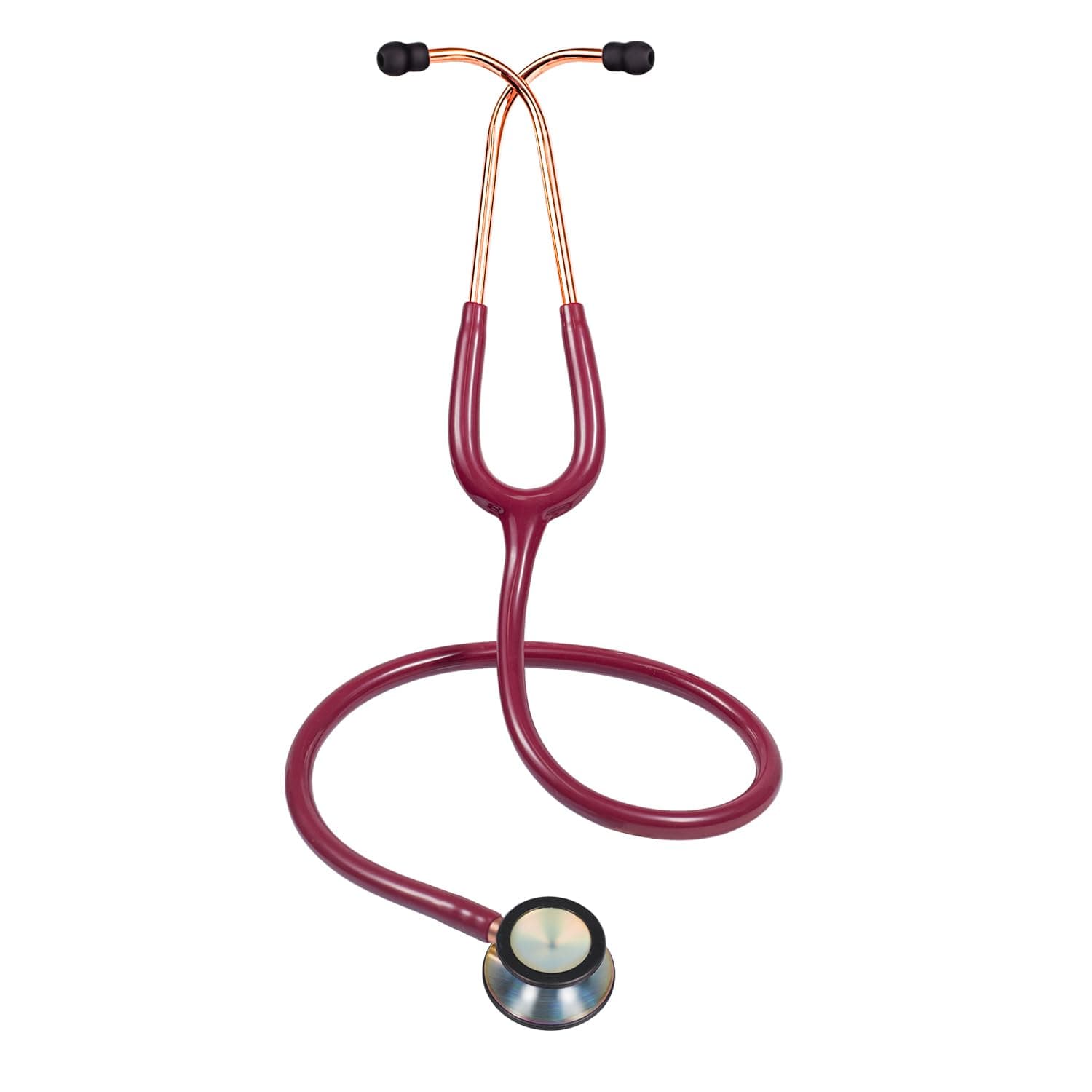 Scienlodic Double-Sided Stethoscope with Ear Tips, Professional Stethoscope for Doctor Nurse Clinical Student Use, Customized Gold-Plated High-end - Wine