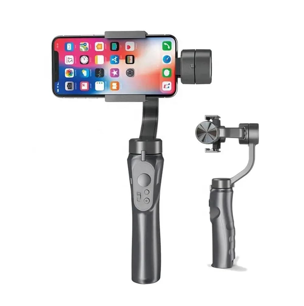 TECHNOVIEW Gimbal Stabilizer 3-Axis for All Smartphone Cell Phone Handheld Gimble Stick w/Grip Tripod Ideal for Vlogging YouTube Vlog TikTok Instagram Live Video Kit - (Black Gray)