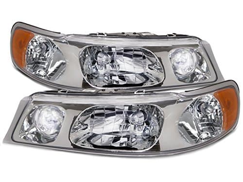PERDE Headlight Set Compatible with Lincoln Town Car 98-02 Halogen With Performance Lens Passenger and Driver Side