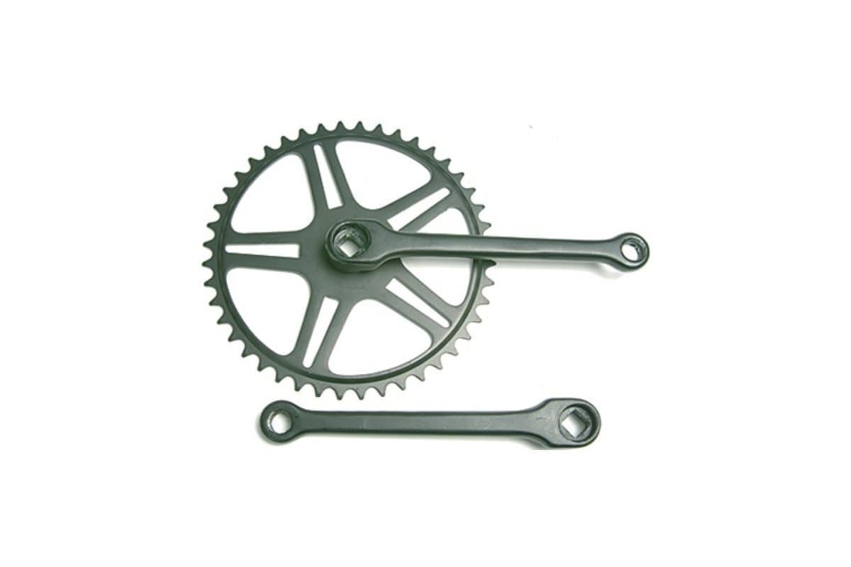 Pieper Single-Gear Bicycle Chain Wheel 30 Teeth Crank Length, Square, 100 mm, Black