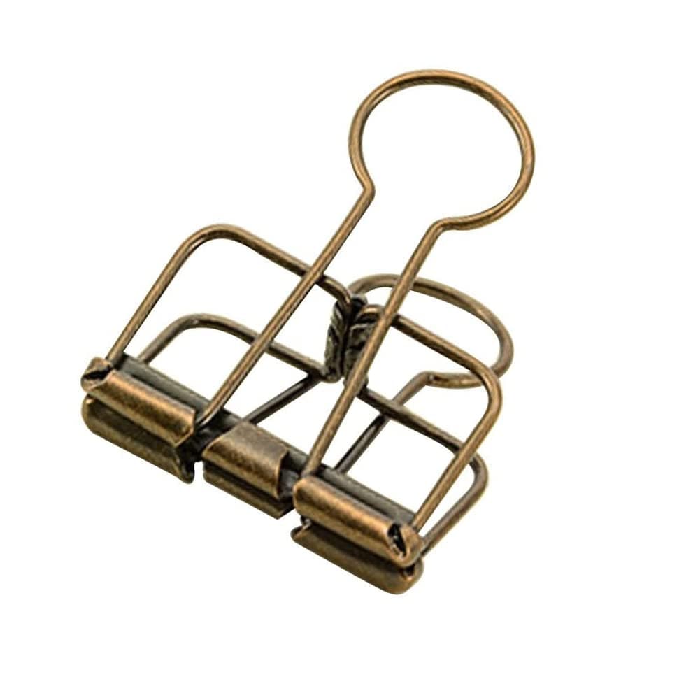 20PCS Medium Metal Binder Clips - Bronze, Paper Clamps for Office Supplies, School, Personal Document Organizing