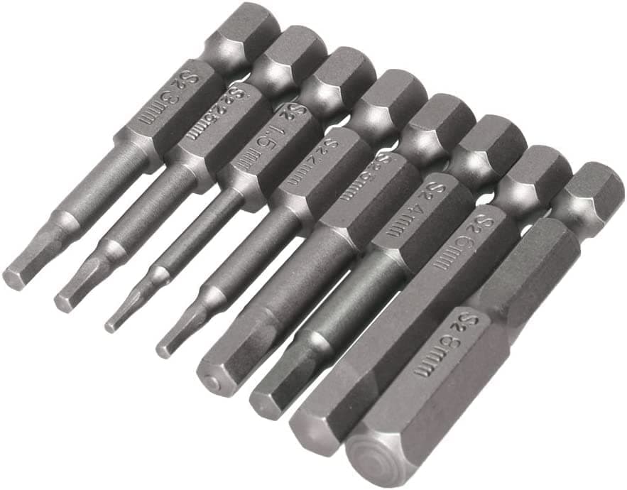 Yakamoz 8pcs Magnetic Inner Hexagon Hex Head Drill Screwdriver Bits Set with 1/4 Inch Hex Shank | 2 Inch Length