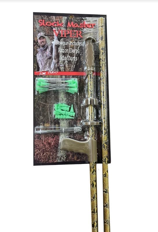 Slock Master Tim Wells Viper Blowgun, 5' long .625 Big Bore Caliber, Pistol Grip and Quiver, Laser Darts and Lat Darts, Optional Red Laser Sight Sold Separately