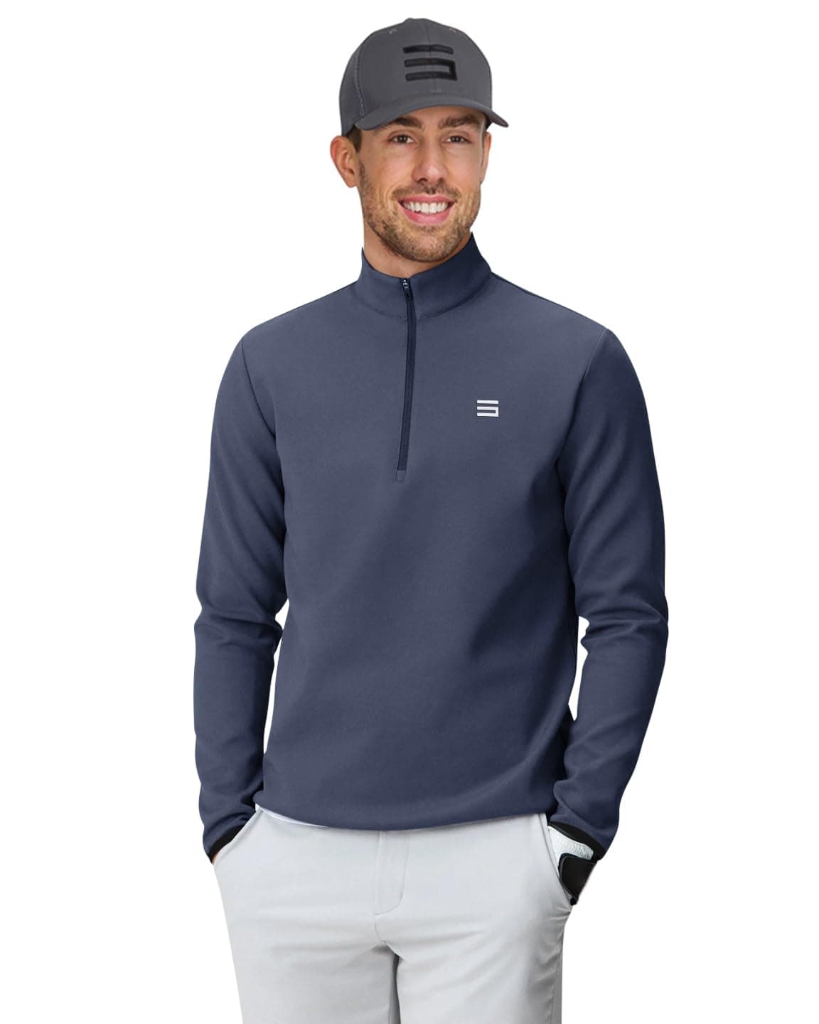 Three Sixty SixMen's Therma Quarter Zip Pullover - 1/4 Zip Sweater Golf Pullover - Moisture Wicking and Windproof