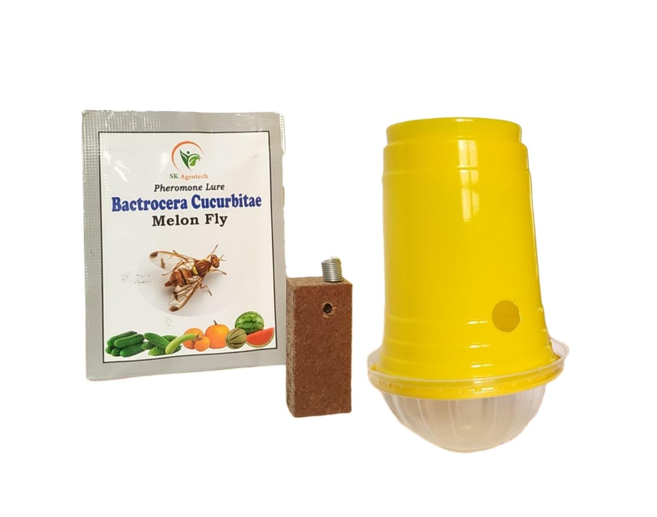 Fruit Fly Trap & Melon Fly Pheromone Lure(Bactocera Cucurbite) for Pumpkin, Gerkin, Musk Melon, Bottle Guard (35)