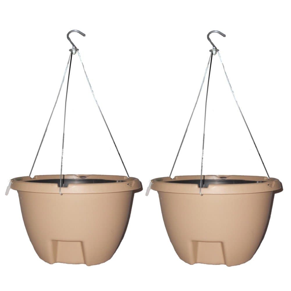 The Weekender 16"Self Watering Hanging Planter Sand 2-Pack