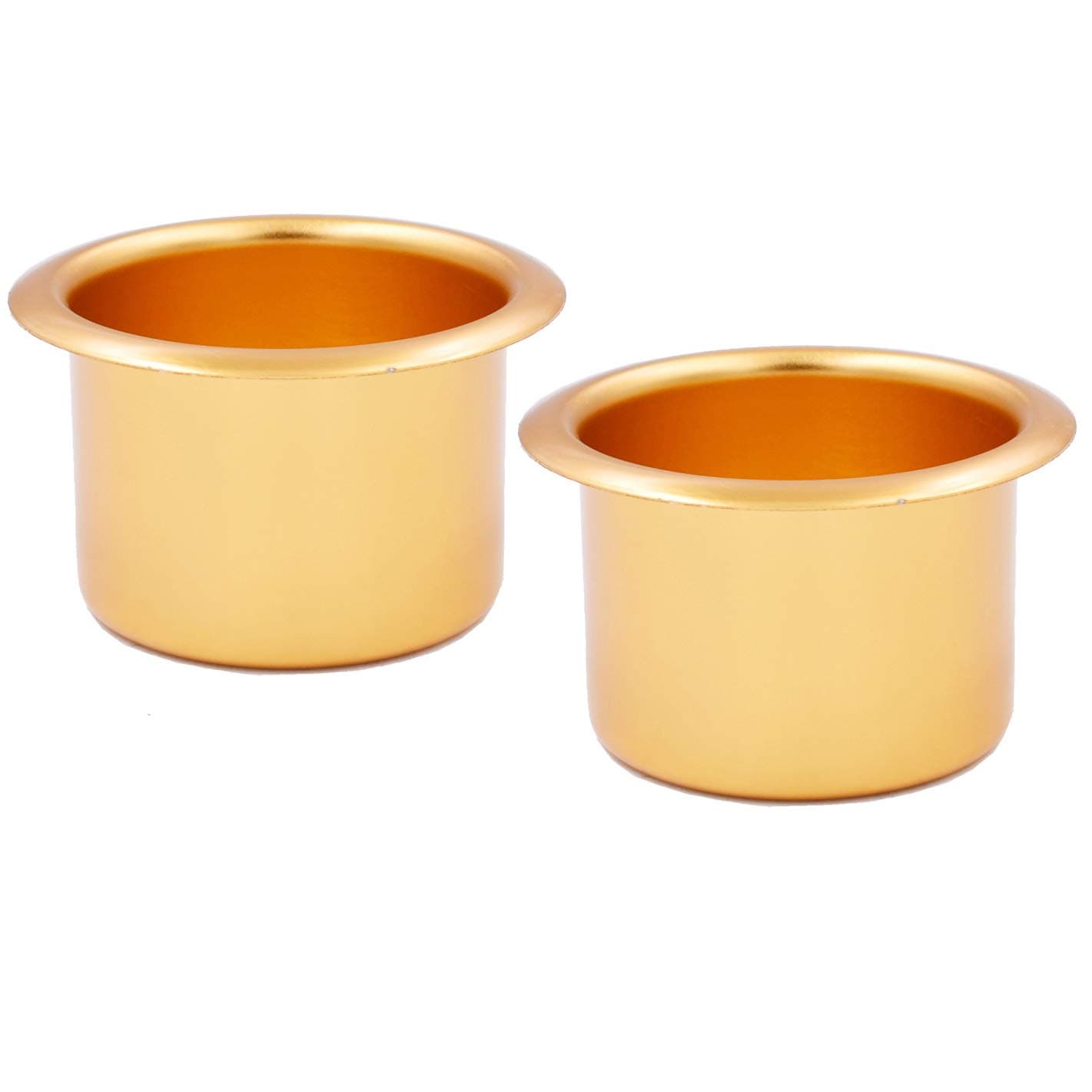 mollensiuer 2Pcs Metal Sofa Recliner-Handles Cup Holder Insert Replacement Drink Can Holder for Sofa Boat Rv Couch Car Truck Poker Table, Gold