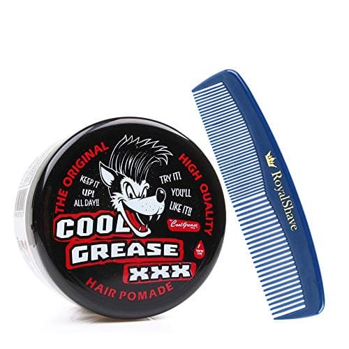 Cool Grease Cock Grease Pomade (7.4 Oz) - 3 Pack of Pomades + RoyalShave Unbreakable Comb Set!