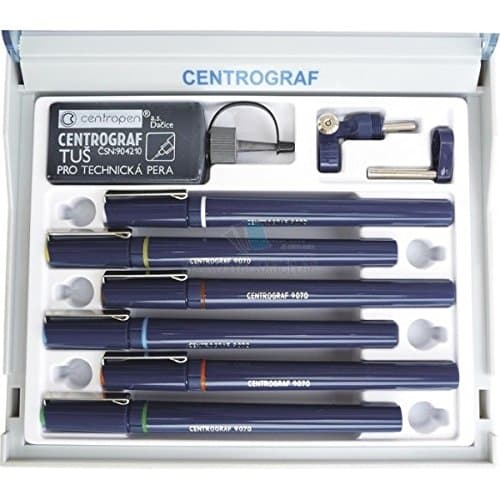 Centropen CENTROGRAF 9070/6 set of technical pens cored, 9070 EN - 6