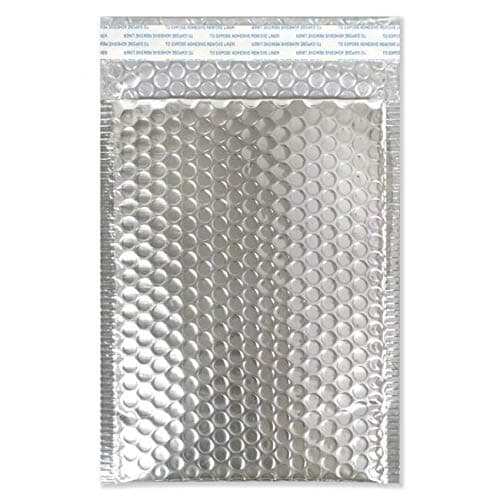 Drax Mailers Metallic Bubble Mailers - 15 Pack Silver #DVD 6.5" x 11.5" Inch Foil Padded Envelopes –Moist and Tear Resistant - Self-Seal Adhesive Shipping Postal Bags – Ideal for Fragile Items