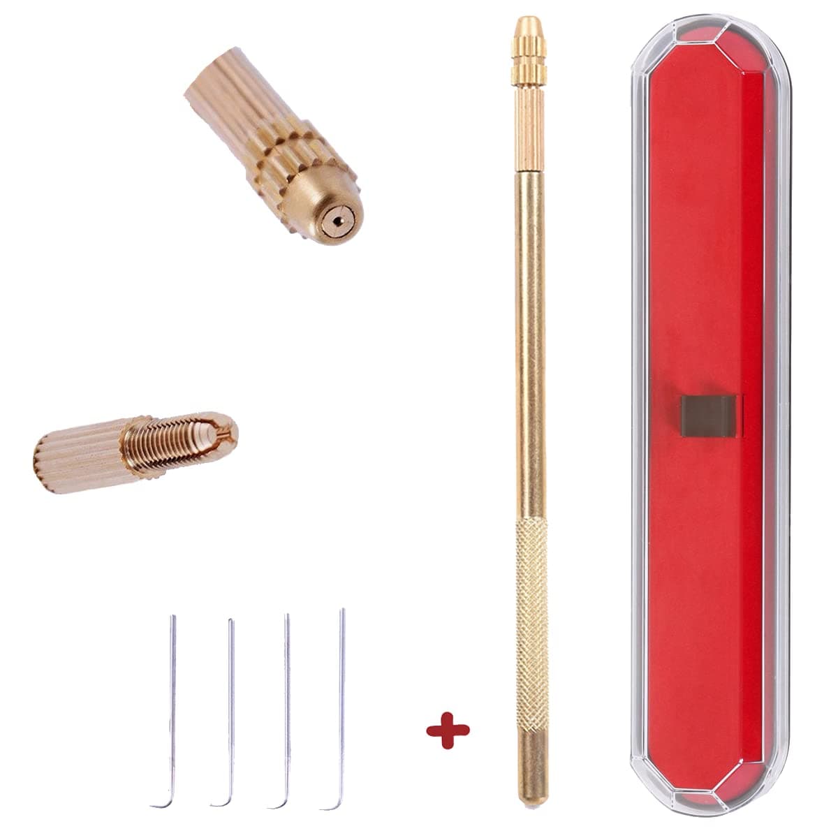 Ventilating Needle for Lace Wig - AliLeader Brass Ventilating Holder and 4 Di...