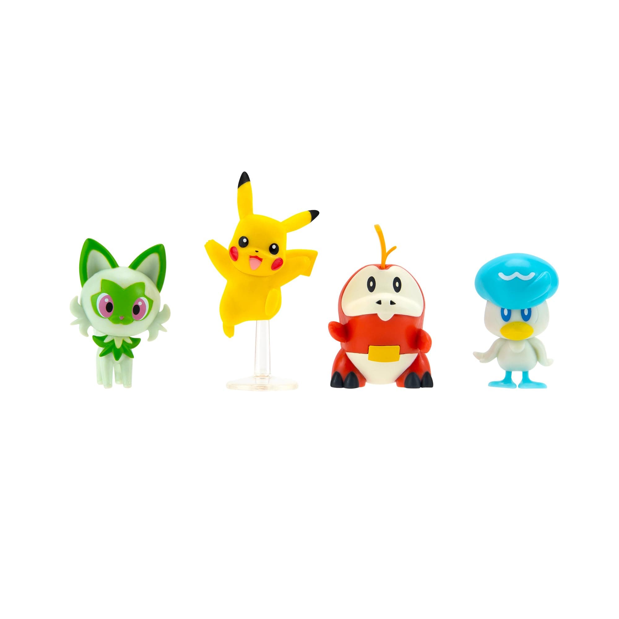Paldea Battle Figure 4 Pack - Features 2-Inch Pikachu, Fuecoco, Sprigatito, and Quaxly Battle Figures