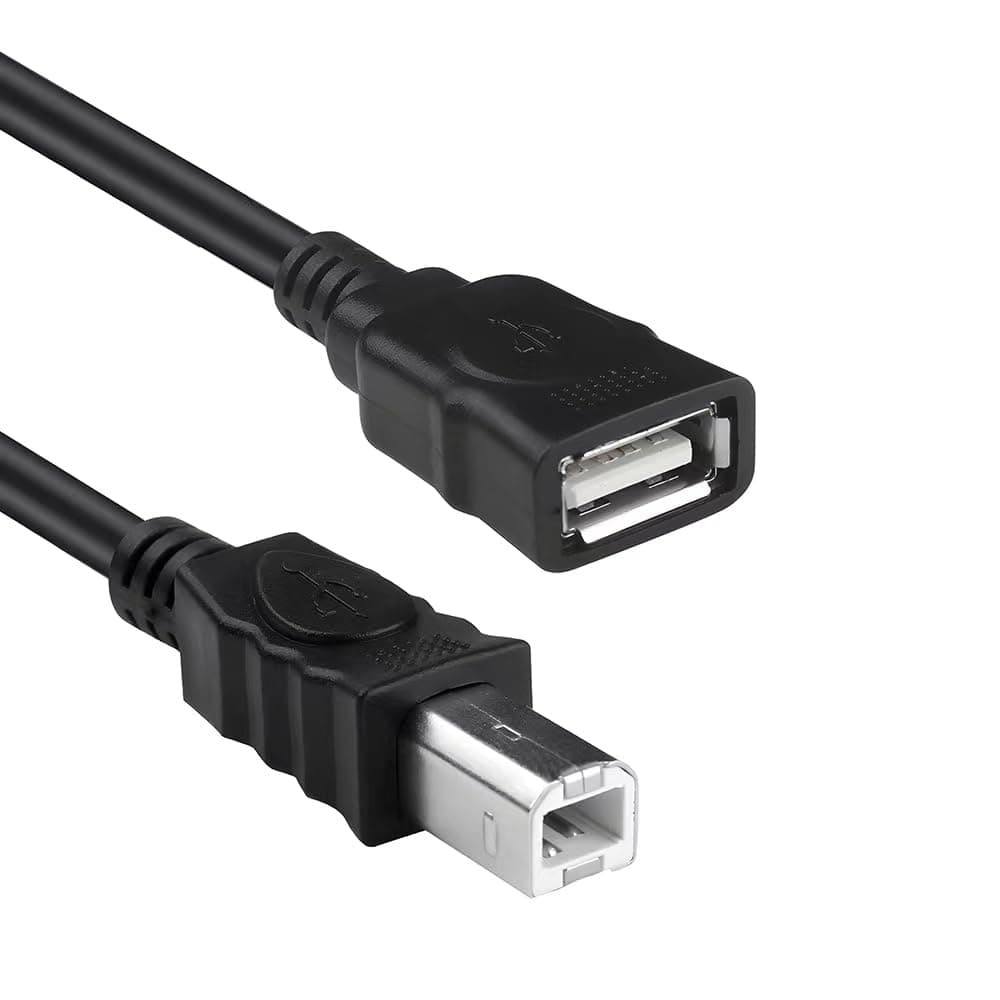 Herfair Printer to USB Female Cable USB Type A Female to Type B Male Adapter Cord Compatible with HP, Canon, Dell, Epson, Lexmark, Xerox, and More Scanner Fax Machine (1M/3.3FT)