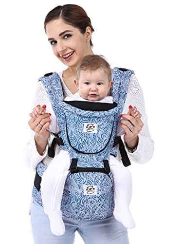 Sofika Baby Carrier With Hip Seat, Front, Back and Hip, Adjustable, Backpack, Sling, Blue