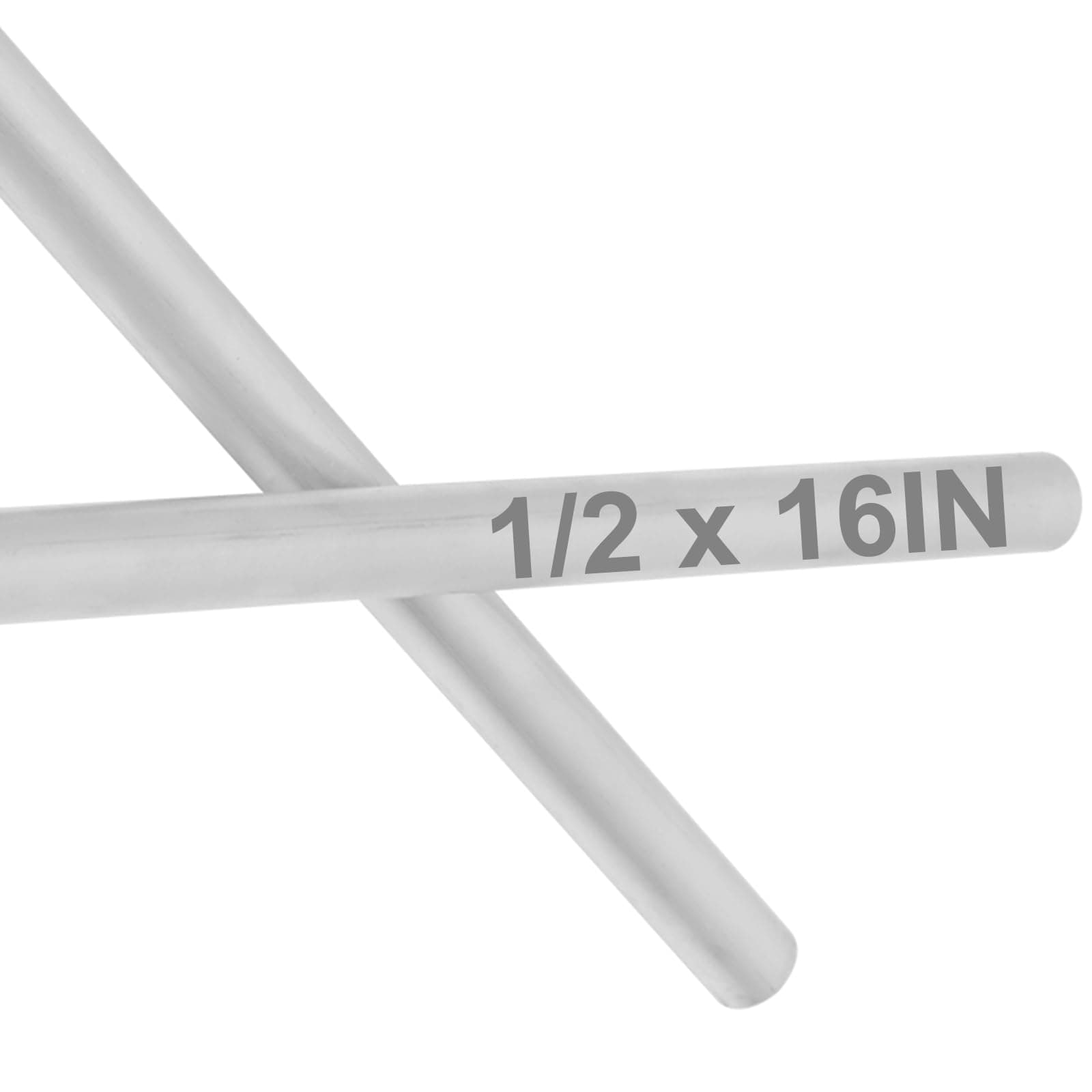 2Pcs 1/2" 6061 T651 Solid Aluminum Round Rod 16" Long 0.50 Inch Diameter Solid T651 Extruded Lathe Bar Stock, Round Aluminum Bars for Industrial, DIY Craft (+0.05")