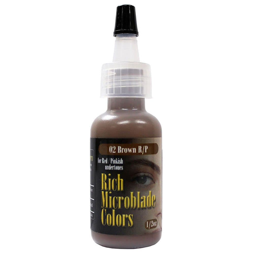 Rich Microblade Cosmetic Permanent Brow Makeup Brown R/P 1/4oz .25oz Tattoo Ink Color Skin Pigment Bottle