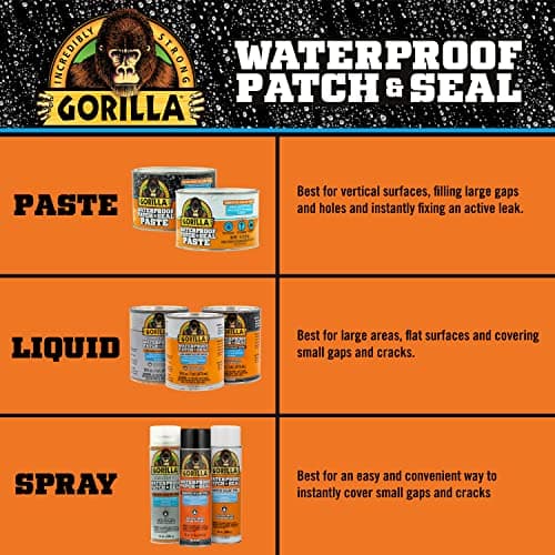 Gorilla Waterproof Patch & Seal Liquid, White, 32 ounces, 2 Pack