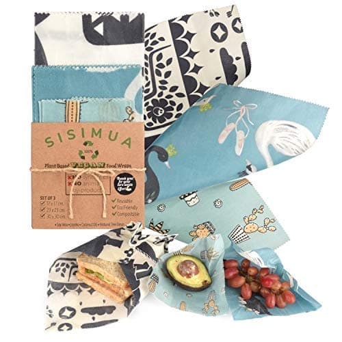 Reusable Plastic wrap Alternative -100% Plant Based. 3 VEGAN Reusable wax food wrap. Great in the Fridge & Easy to clean