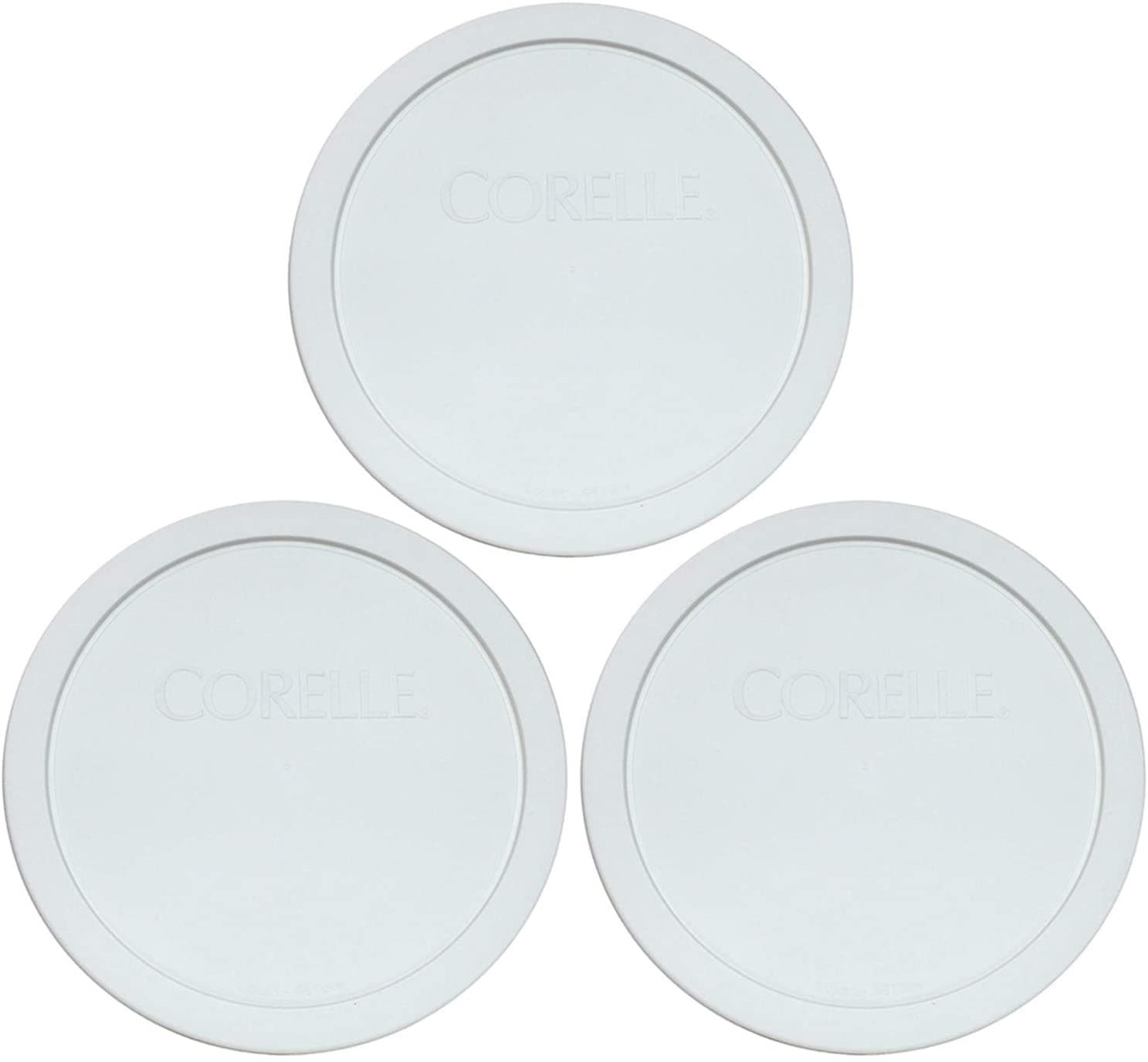 Corelle White 1.0 Quart - .95 Liters Plastic Cover 323-PC (Set of 3)