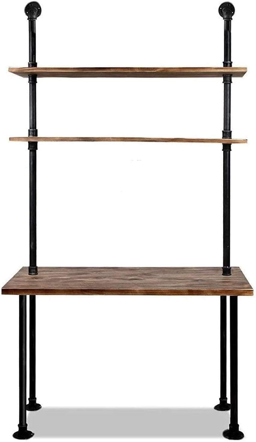 Diwhy Computer Desk with Storage Shelves,Home Office Writing Desk,Bookshelf Laptop Desk, Industrial Style Office Decor,Studying Writing Table Workstation,Stable Metal Framee,Easy Assembly(40" L)
